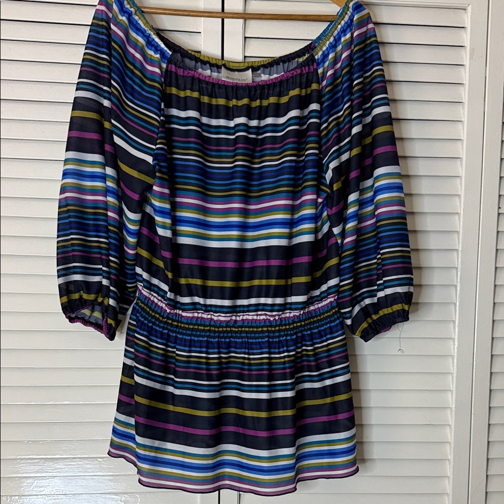 Avenue Multicolor Striped Women's Top